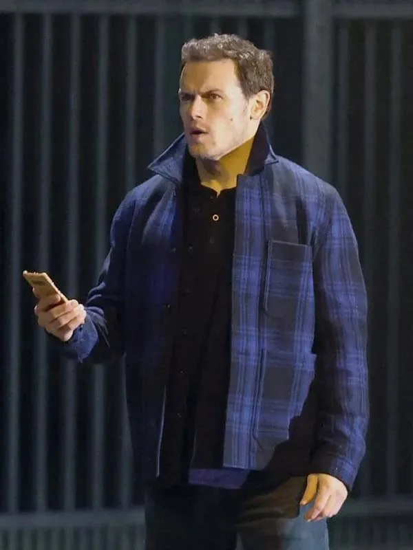 Love Again 2023 Sam Heughan Blue Jacket