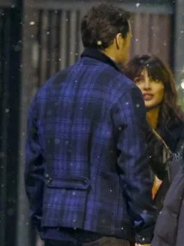 Love Again 2023 Sam Heughan Blue Jacket