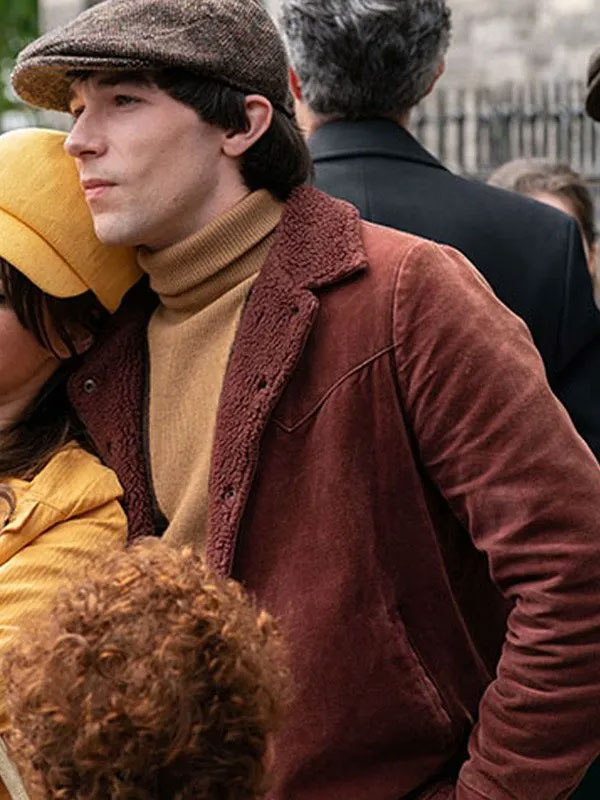 The Miracle Club 2023 Mark McKenna Maroon Leather Jacket