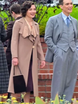 Oppenheimer 2023 Florence Pugh Brown Coat