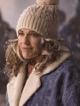 Ordinary Angels 2023 Hilary Swank Fringe Blue Jacket