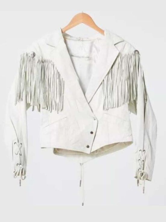 Ordinary Angels 2023 Hilary Swank Fringe White Jacket