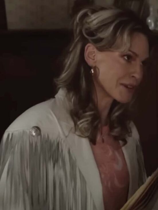 Ordinary Angels 2023 Hilary Swank Fringe White Jacket