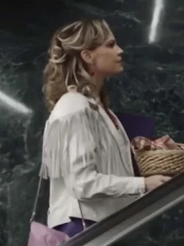 Ordinary Angels 2023 Hilary Swank Fringe White Jacket