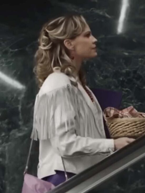 Ordinary Angels 2023 Hilary Swank Fringe White Jacket