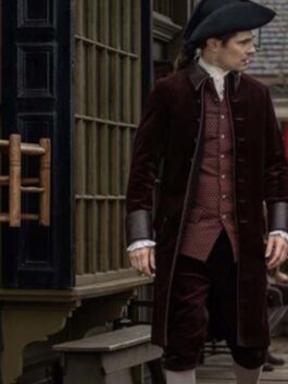 Outlander Season 7 David Berry Maroon Coat