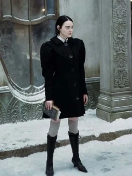 Poor Things 2023 Emma Stone Black Coat
