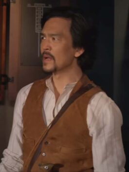 The Afterparty 2022 John Cho Suede Leather Vest