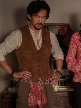 The Afterparty 2022 John Cho Suede Leather Vest