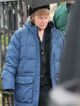 The Miracle Club Kathy Bates Blue Puffer Coat