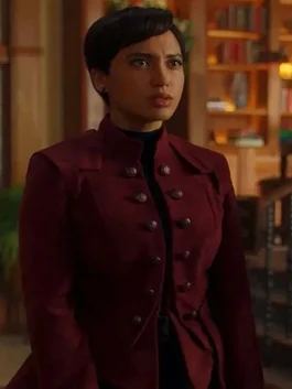 Upload Season 2 Andy Allo Burgundy Cotton Coat