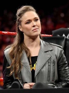 WWE Ronda Rousey Black and Grey Jacket