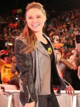 WWE Ronda Rousey Black and Grey Jacket