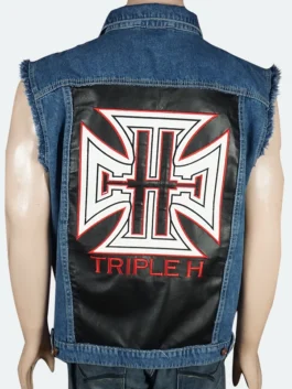 WWE Triple H Denim Leather Jacket 2