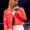 Wrestler Carmella Red Leather Jacket