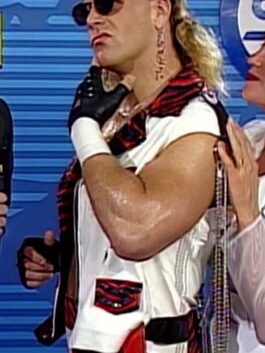WWE Shawn Michaels White Leather Vest