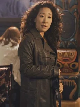 greys-anatomy-sandra-oh-brown-leather-trench-coat