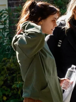 Cat Person 2023 Emilia Jones Green Hoodie back