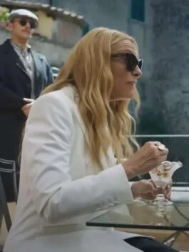 Mafia Mamma Toni Collette White Blazer