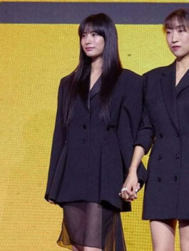 Mask Girl 2023 Elaine Wang Black Blazer