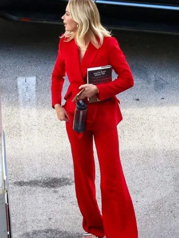 Pain Hustlers Emily Blunt Red Blazer
