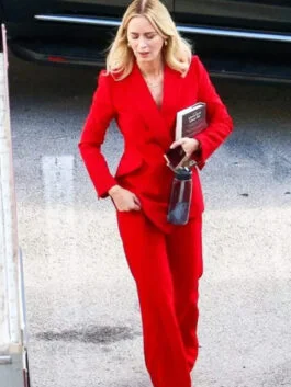 Pain Hustlers Emily Blunt Red Blazer
