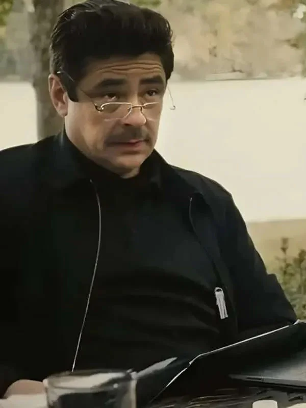 Reptile 2023 Benicio Del Toro Black Jacket