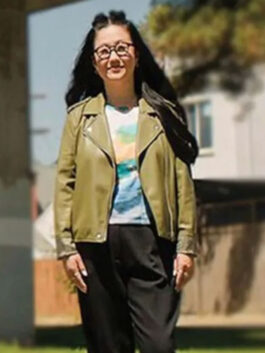 Shortcomings 2023 Sherry Cola Leather Jacket