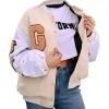 The Wild Beige Letterman Varsity Jacket