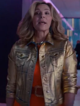 Glamorous 2023 Kim Cattrall Golden Jacket