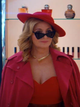 Glamorous 2023 Kim Cattrall Pink Trench Coat
