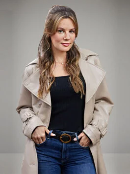 Navigating Christmas Chelsea Hobbs Beige Coat