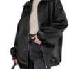 Women's 80's Stylish Oversize Black Jacket