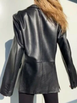 Women's Black 90's Leather Blazer