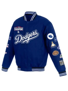 Los Angeles Dodgers World Series Champions Jacket in royal blue, featuring the 