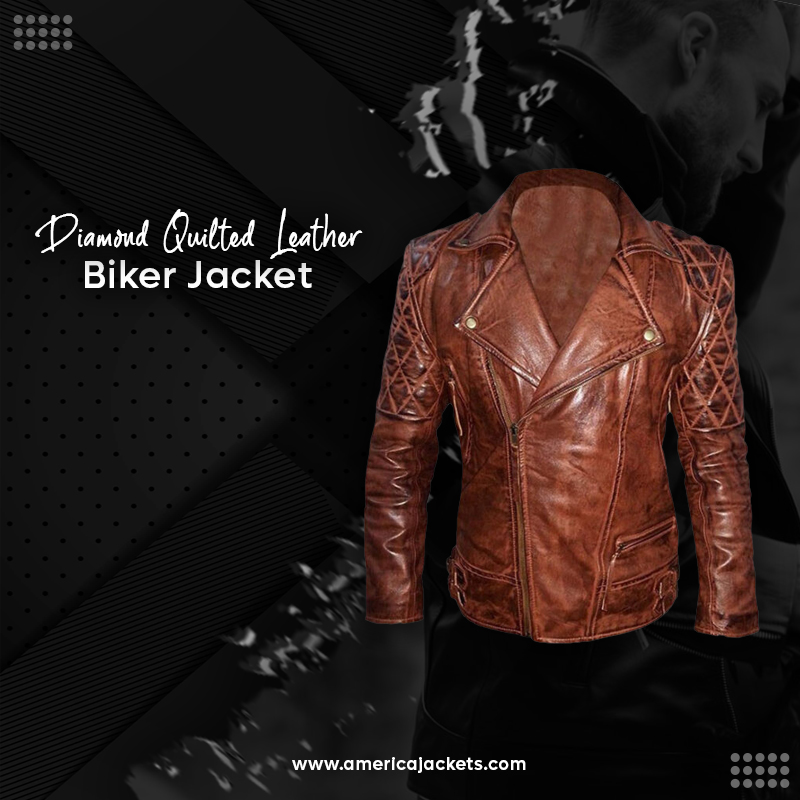 Diamond Quilted Leather Biker Jacket