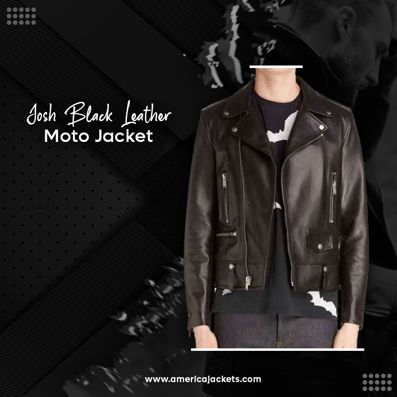 Josh Black Leather Moto Jacket