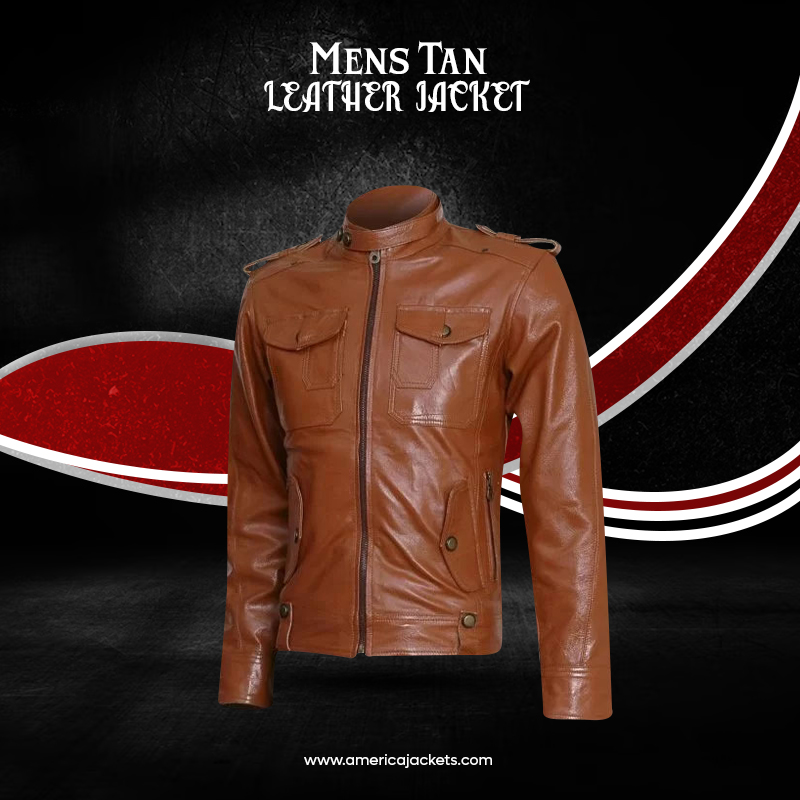 Mens Tan Leather Jacket
