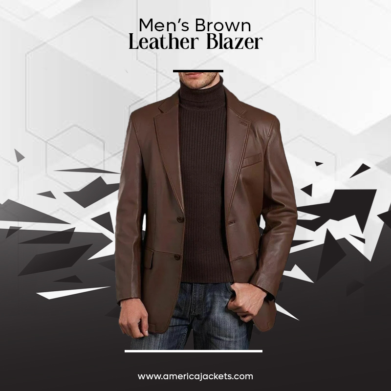 Men’s Brown Leather Blazer