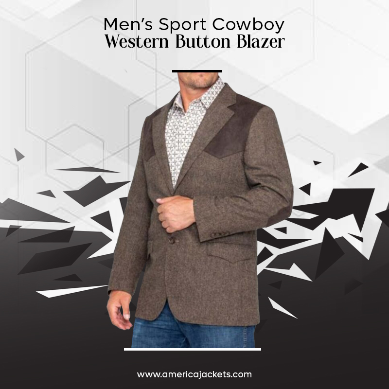 Men’s Sport Cowboy Western Button Blazer