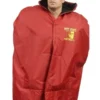 Men's NFL Sideline Cape Coat, red football cloak, insulated cold weather sideline gear for fans.
