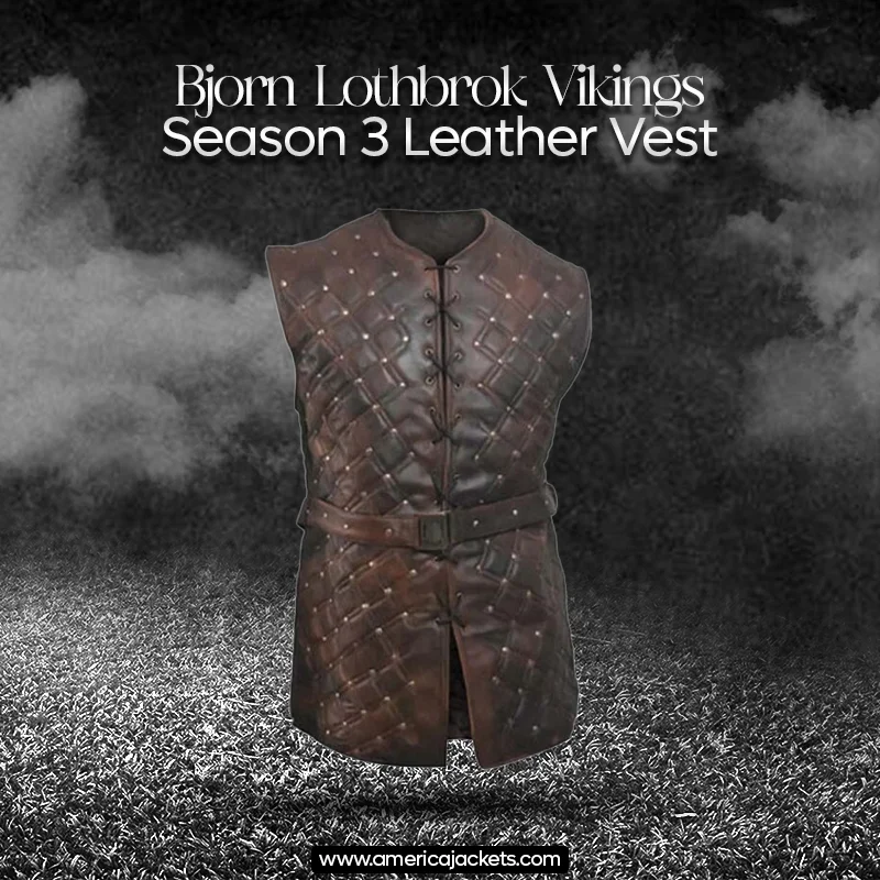 Bjorn Lothbrok Vikings Season 3 Leather Vest