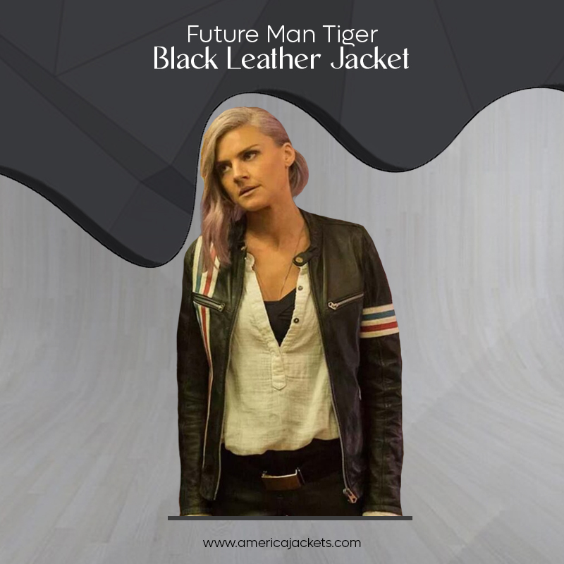 Future Man Tiger Black Leather Jacket