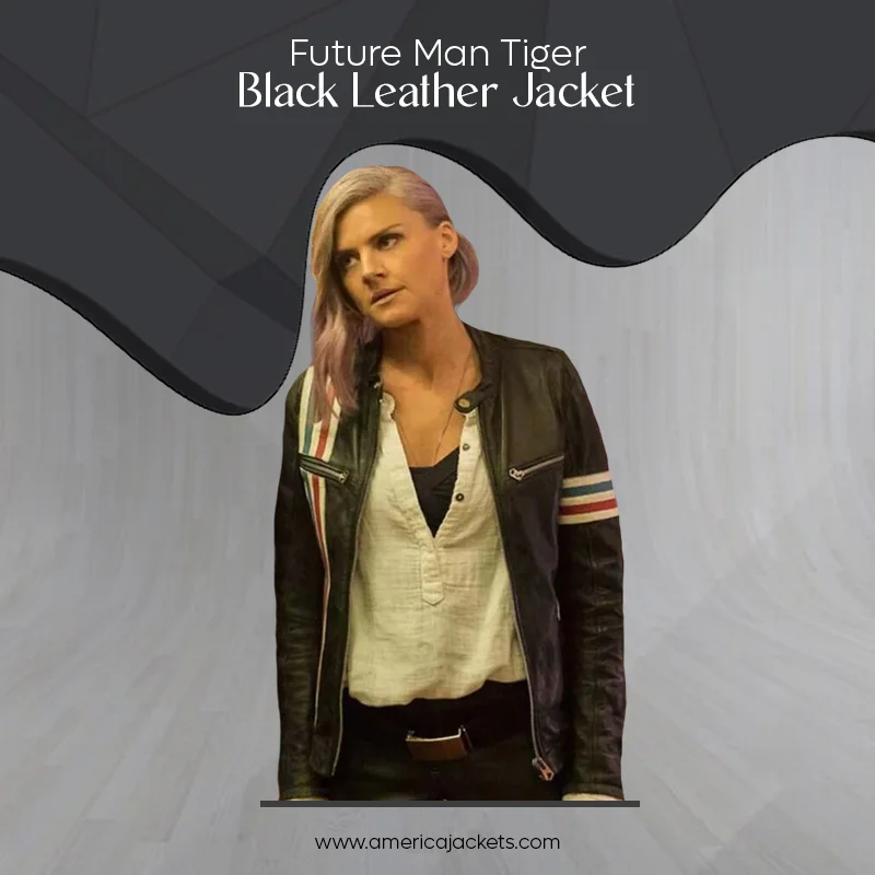 Future Man Tiger Black Leather Jacket
