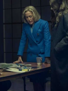 Scoop Gillian Anderson Blue Coat