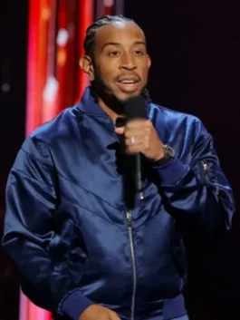 Close-up of the celebrity inspired satin jacket showcasing the unique chevron stitching and comfortable viscose lining.