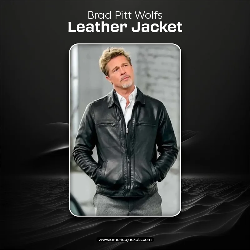 Brad Pitt Wolfs Leather Jacket