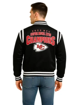Champions Chiefs Super Bowl LVIII Black Jacket (Back)
