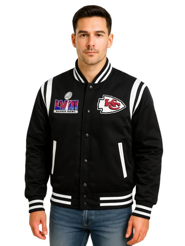Champions Chiefs Super Bowl LVIII Black Jacket
