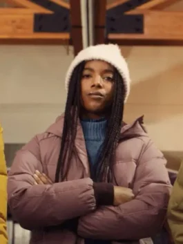 Chelsea Conwright Purple Puffer Hooded Coat